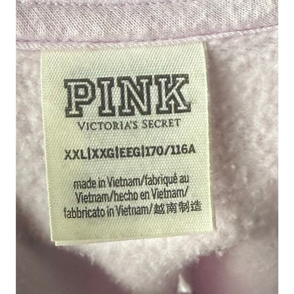 PINK Victorias Secret Womens Sweatshirt Top XXL Light Pink Quarter Zip Pullover - Picture 7 of 8